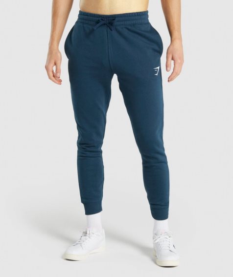 Men's Gymshark Crest Jogger Navy | CA 8015N3